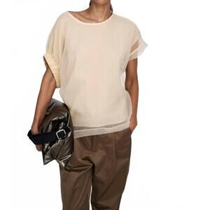 NEW RABENS SALONER gerta organza top in bisque